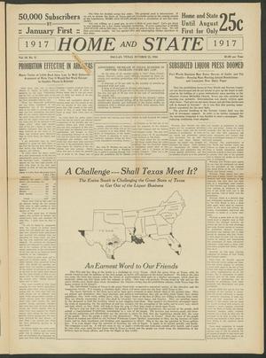 Primary view of object titled 'Home and State (Dallas, Tex.), Vol. 18, No. 11, Ed. 1 Sunday, October 15, 1916'.