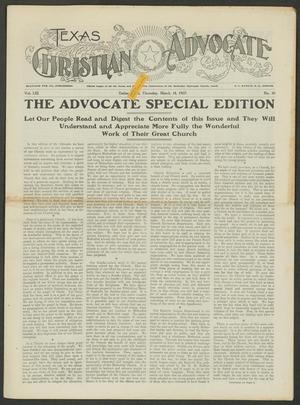 Primary view of object titled 'Texas Christian Advocate (Dallas, Tex.), Vol. 53, No. 30, Ed. 1 Thursday, March 14, 1907'.