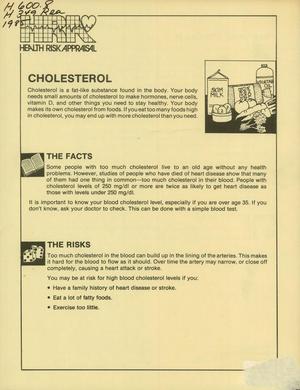 Health Risk Appraisal: Cholesterol