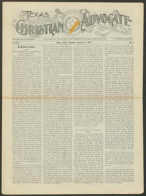 Primary view of object titled 'Texas Christian Advocate (Dallas, Tex.), Vol. 54, No. 3, Ed. 1 Thursday, September 5, 1907'.