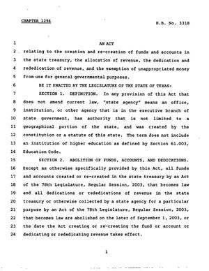 78th Texas Legislature, Regular Session, House Bill 3318, Chapter 1296