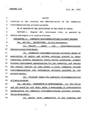 78th Texas Legislature, Regular Session, House Bill 3325, Chapter 1151