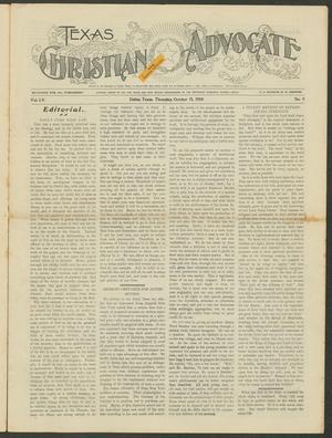 Primary view of object titled 'Texas Christian Advocate (Dallas, Tex.), Vol. 55, No. 9, Ed. 1 Thursday, October 15, 1908'.