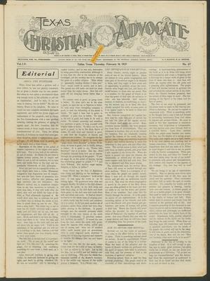 Primary view of object titled 'Texas Christian Advocate (Dallas, Tex.), Vol. 55, No. 27, Ed. 1 Thursday, February 18, 1909'.
