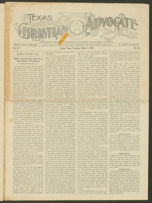 Primary view of object titled 'Texas Christian Advocate (Dallas, Tex.), Vol. 55, No. 29, Ed. 1 Thursday, March 4, 1909'.