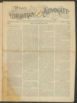 Primary view of object titled 'Texas Christian Advocate (Dallas, Tex.), Vol. 55, No. 32, Ed. 1 Thursday, March 25, 1909'.