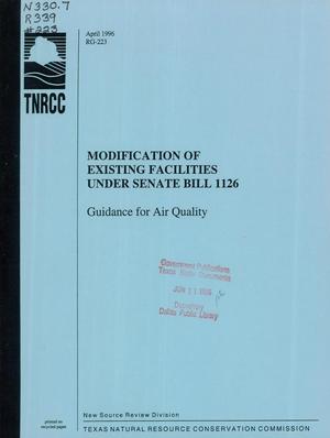 Primary view of object titled 'Modification of Existing Facilities Under Senate Bill 1126: Guidance for Air Quality'.