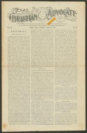 Primary view of object titled 'Texas Christian Advocate (Dallas, Tex.), Vol. 55, No. 52, Ed. 1 Thursday, August 12, 1909'.