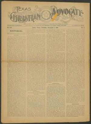 Primary view of object titled 'Texas Christian Advocate (Dallas, Tex.), Vol. 56, No. 12, Ed. 1 Thursday, November 4, 1909'.