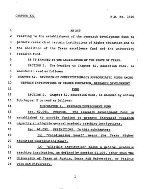 78th Texas Legislature, Regular Session, House Bill 3526, Chapter 322