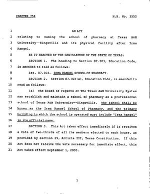 78th Texas Legislature, Regular Session, House Bill 3552, Chapter 758