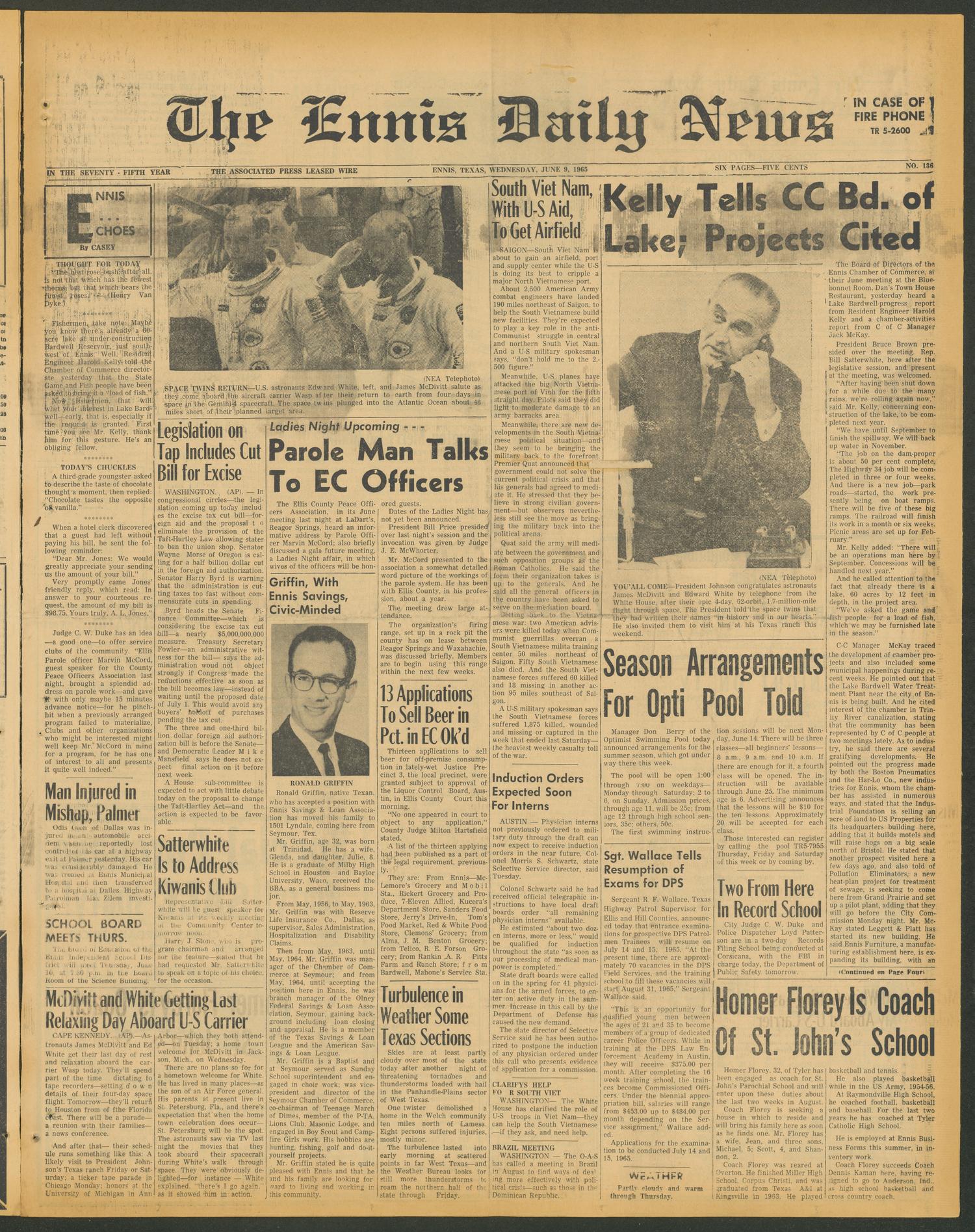 The Ennis Daily News (Ennis, Tex.), Vol. 75, No. 39, Ed. 1 Tuesday