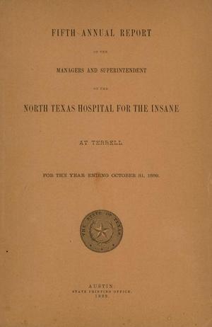 Primary view of object titled 'North Texas Hospital for the Insane Annual Report: 1889'.