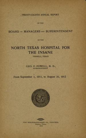 Primary view of object titled 'North Texas Hospital for the Insane Annual Report: 1912'.