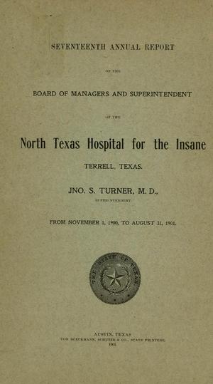 North Texas Hospital for the Insane Annual Report: 1901