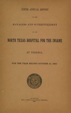 North Texas Hospital for the Insane Annual Report: 1893