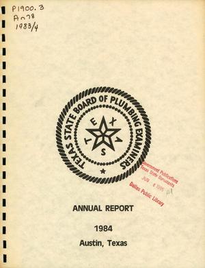 Primary view of object titled 'Texas State Board of Plumbing Examiners Annual Report: 1984'.