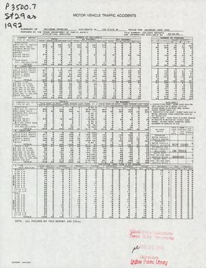 Summary of Railroad Crossing Accidents in the State of Texas for Calendar Year 1992