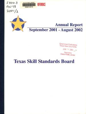 Texas Skill Standards Board Annual Report: 2002