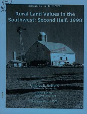 Rural Land Values in the Southwest: Second Half, 1998