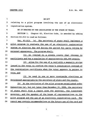 78th Texas Legislature, Regular Session, House Bill 402, Chapter 1012