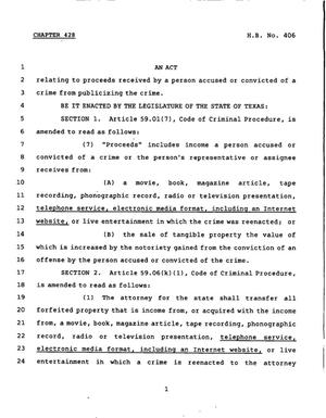 78th Texas Legislature, Regular Session, House Bill 406, Chapter 428