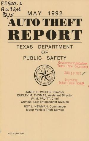 Primary view of object titled 'Texas Auto Theft Report: May 1992'.