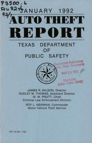 Primary view of object titled 'Texas Auto Theft Report: January 1992'.