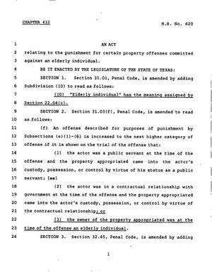 78th Texas Legislature, Regular Session, House Bill 420, Chapter 432