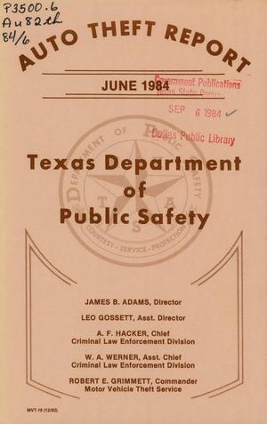 Primary view of object titled 'Texas Auto Theft Report: June 1984'.