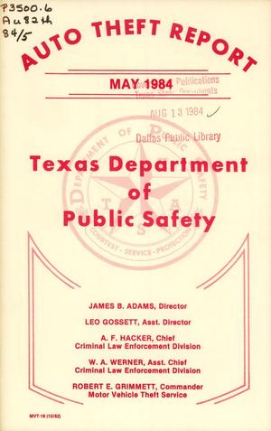 Texas Auto Theft Report: May 1984