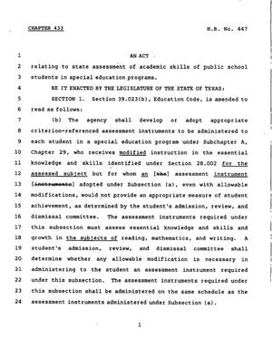 78th Texas Legislature, Regular Session, House Bill 447, Chapter 433
