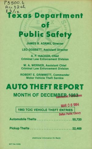 Texas Auto Theft Report: December 1983