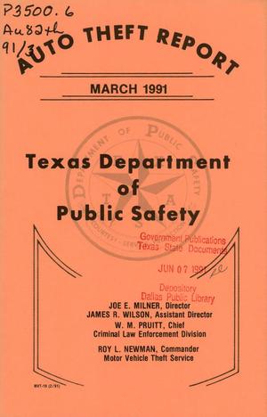 Texas Auto Theft Report: March 1991