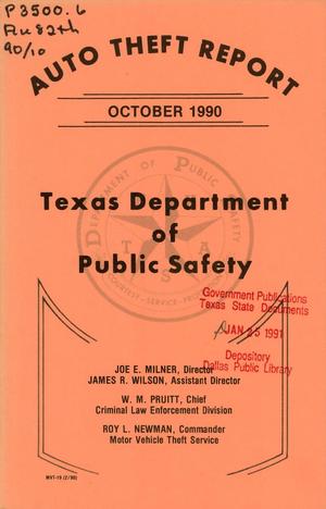 Texas Auto Theft Report: October 1990