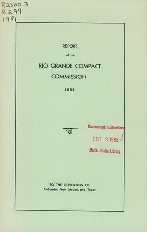 Primary view of object titled 'Report of the Rio Grande Compact Commission: 1981'.