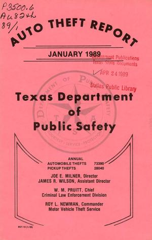 Texas Auto Theft Report: January 1989
