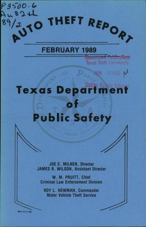Texas Auto Theft Report: February 1989