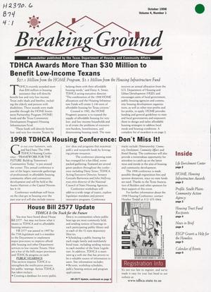 Breaking Ground, Volume 4, Number 1, October 1998
