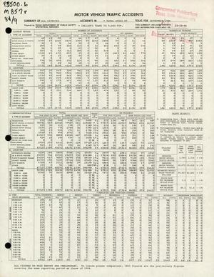 Summary of All Reported Accidents in Rural Areas of Texas for September 1984