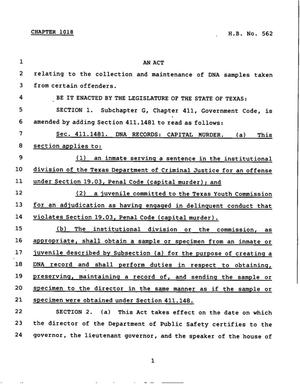 78th Texas Legislature, Regular Session, House Bill 562, Chapter 1018