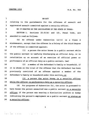 78th Texas Legislature, Regular Session, House Bill 565, Chapter 1019