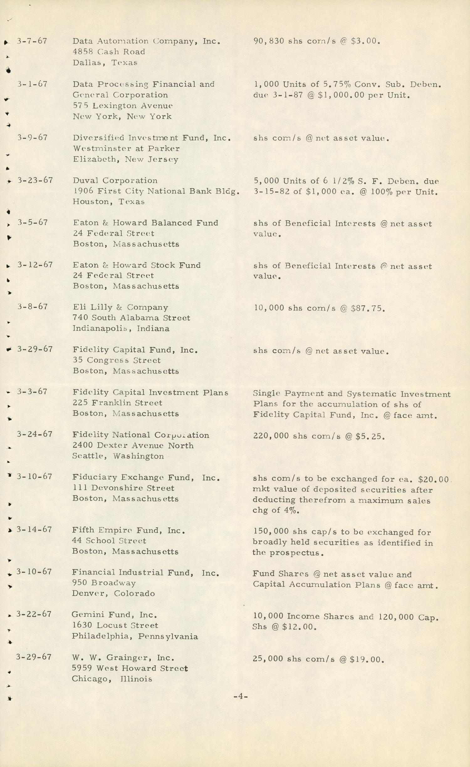 Texas State Securities Board Monthly Bulletin, March 1967
                                                
                                                    4
                                                