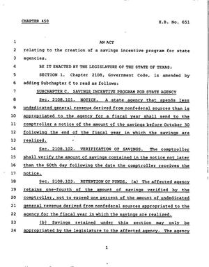 78th Texas Legislature, Regular Session, House Bill 651, Chapter 450