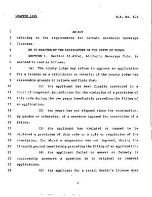 78th Texas Legislature, Regular Session, House Bill 671, Chapter 1026