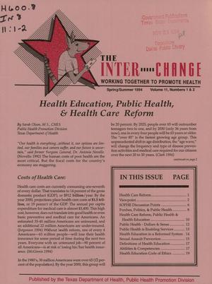 The Inter-Change, Volume 11, Number 1 & 2, Spring/Summer 1994