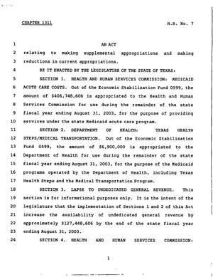 78th Texas Legislature, Regular Session, House Bill 7, Chapter 1311