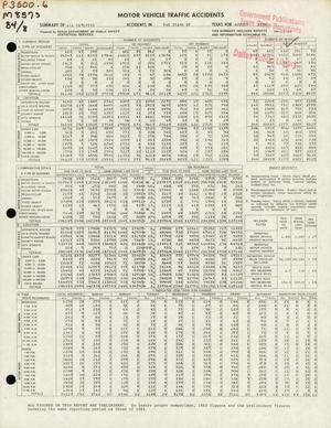Summary of All Reported Accidents in the State of Texas for August 1984