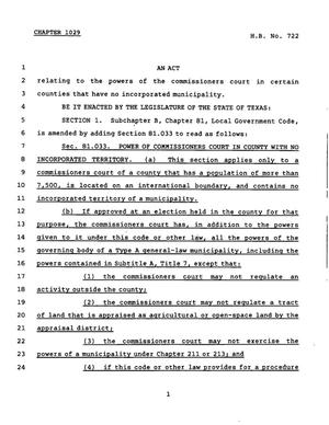 78th Texas Legislature, Regular Session, House Bill 722, Chapter 1029