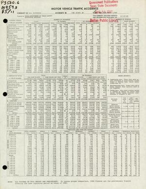 Summary of All Reported Accidents in the State of Texas for November 1985
